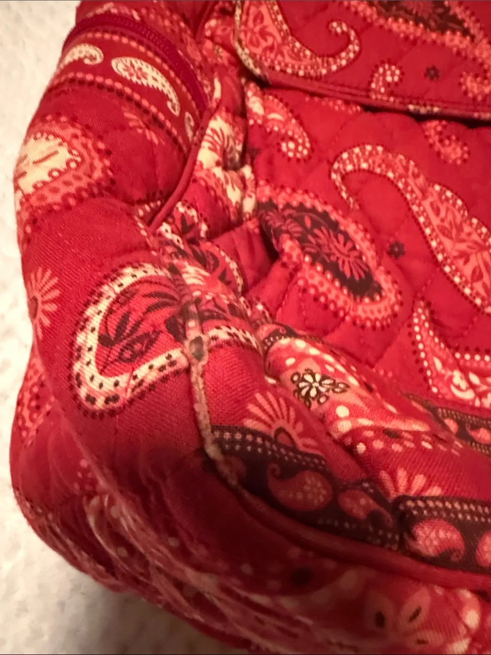 Vera Bradley Raspberry Fizz Backpack Retired 2008 Red Paisley Quilted